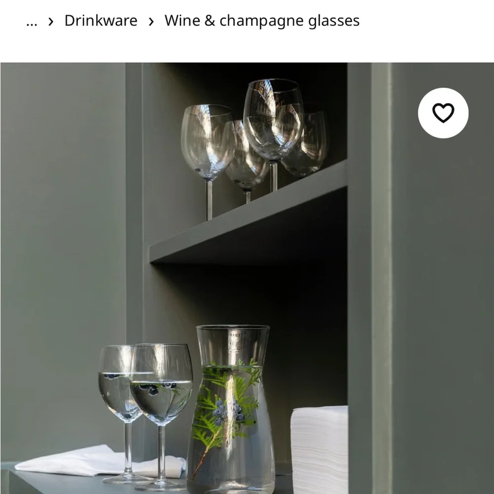 IKEA Elegant Clear Wine Glass Set of 5